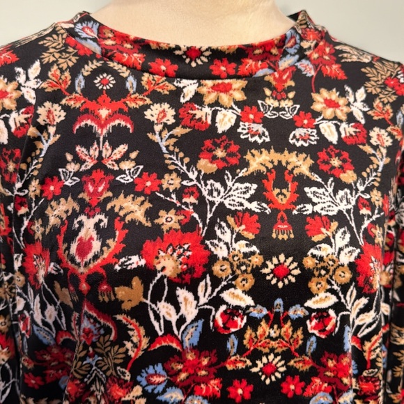 LOFT super soft colorful fall and holiday print sweater top Size M - Picture 3 of 6